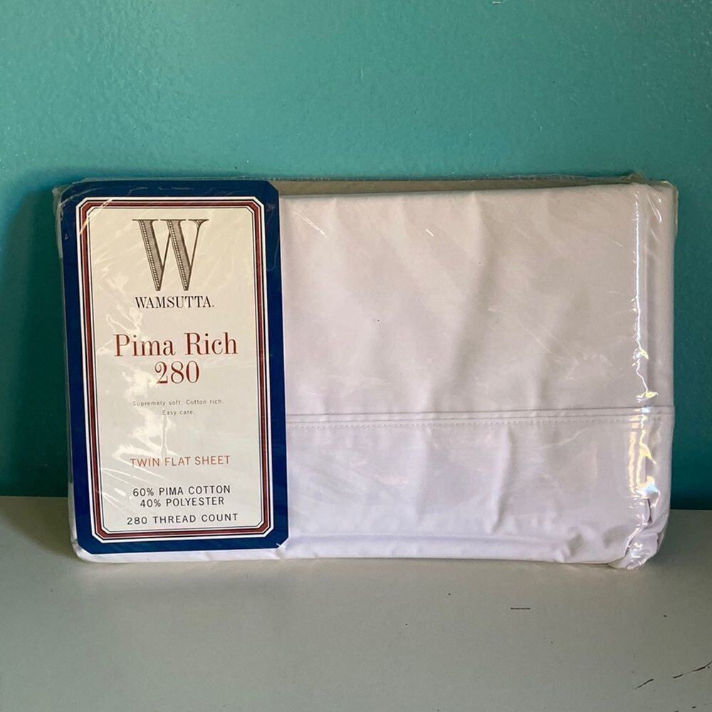Wamsutta Pima Rich 280 Twin Flat Sheet - White New in Original Package